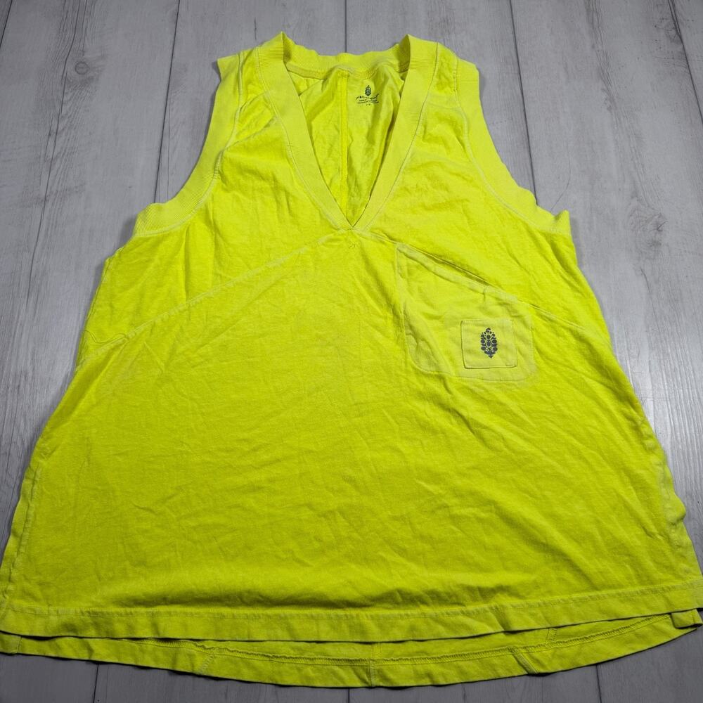Free People Movement Women's Large Velocity Tank Top Yellow Workout